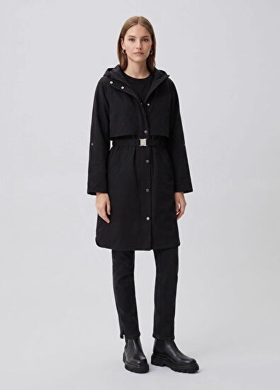 Beymen Club Black Hooded Overcoat - 3