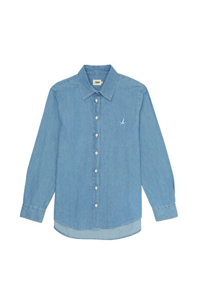 Beymen Club Mavi Logo Detaylı Gömlek - 7