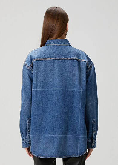 T by Alexander Wang Mavi Denim Gömlek - 4