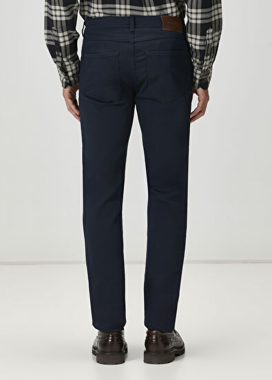 Beymen Club Slim Fit Navy Blue Stretch Non Denim Pants - 3