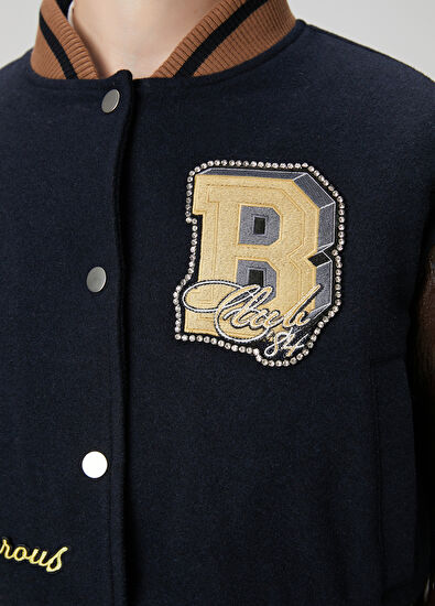 Beymen Club Navy Blue Brown Crop Jacket - 5