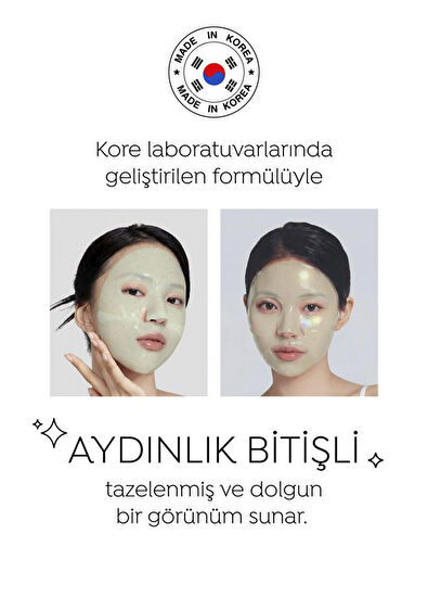 Dermal Seoul Face Matcha Yatıştırıcı Işıltı Veren Eriyen Glow Hidrojel Kağıt Yüz Maskesi 34 gr - 5