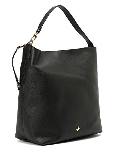 Beymen Club Black Women's Leather Hobo Shoulder Bag - 3