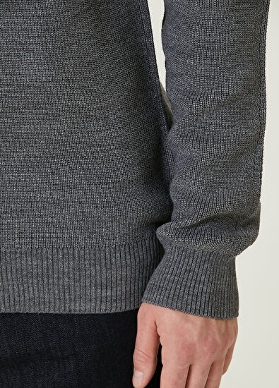 Beymen Club Antrasit Melanj Polo Yaka Yün Triko - 7