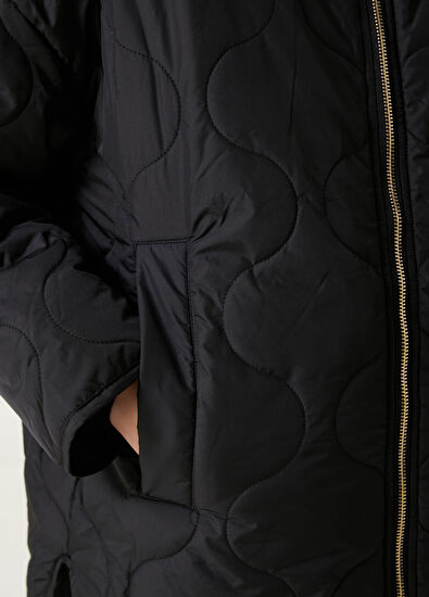 Beymen Club Black Knit Collar Coat - 5