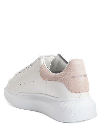 Oversized Beyaz Kadın Deri Sneaker - Görsel 5