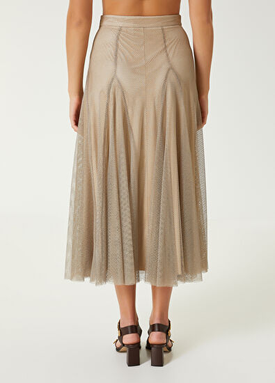 Beymen Club Gold Midi File Abiye Etek - 6