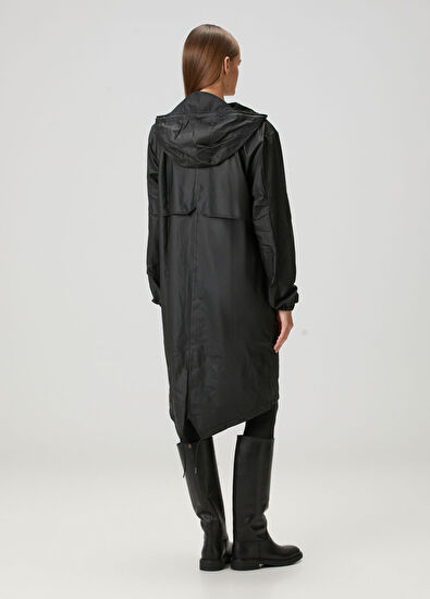 Fishtail Siyah Kapüşonlu Parka - Görsel 5