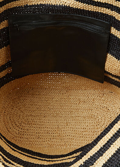 Rabanne Rabanne Siyah Beyaz Kadın Rafya Çanta - 5