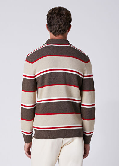 Beymen Club Mink Polo Colorblocked Wool Sweater - 5