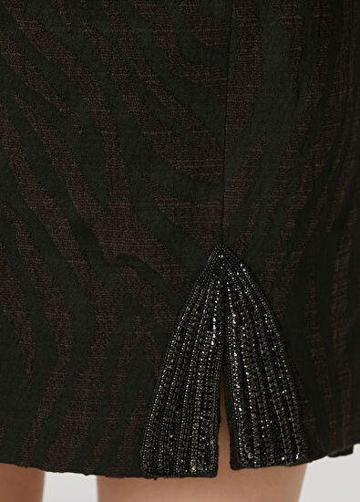 Beymen Club Brown Zebra Jacquard Skirt - 6