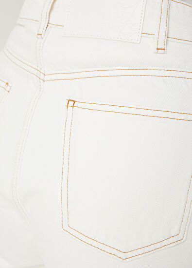 Beymen Club Ekru Klasik Mom Fit Jean Pantolon - 6