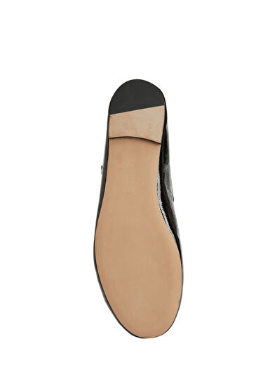 Beymen Club Mary Jane Siyah Kırışık Rugan Deri Babet - 5