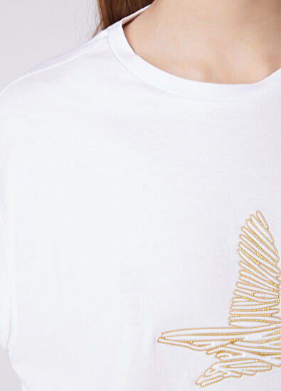 Beymen Club White Gold Logo T-Shirt - 7