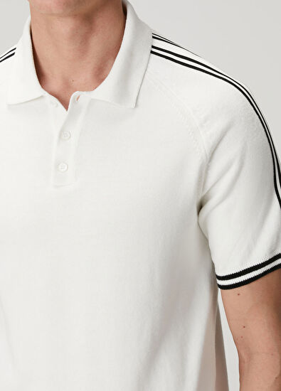 Beymen Club White Terry Texture Detail Short Sleeve Sweater - 5