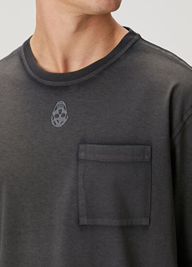 McQueen Siyah Colorblocked Detaylı T-shirt - 5