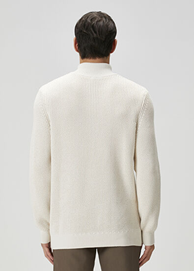 Beymen Club Off-White Collared Zippered Sweater - 5