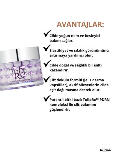 Apothe TulipRx PDRN Panthenol-V Cream Dolgunluk ve Işıltı Etkili Nemlendirici Yüz Kremi 50 ml  - 3