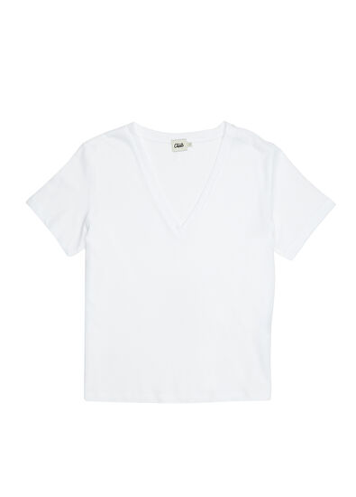 Beymen Club Beyaz V Yaka T-shirt - 7
