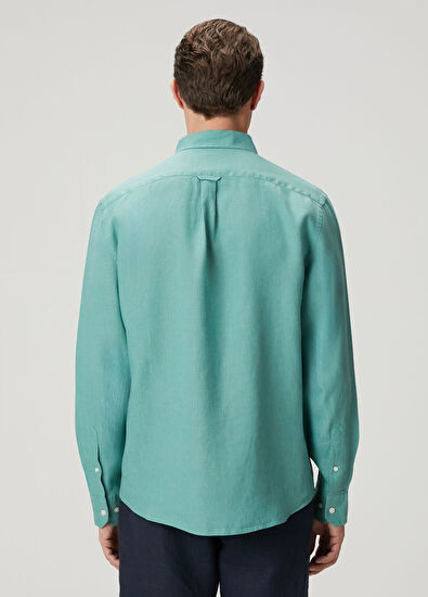 Beymen Club Mint Comfort Fit Keten Gömlek - 5