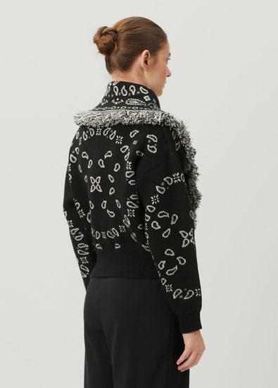 Alanui Black Paisley Wool Cardigan - 5