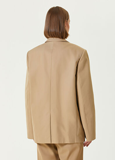 Alexander Wang Camel Beyaz Gömlek Detaylı Ceket - 5