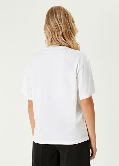 Beymen Club Beyaz Taşlı Kadın Baskılı T-shirt - 6