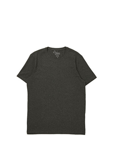 Beymen Club Anthracite Melange Basic T-shirt - 7