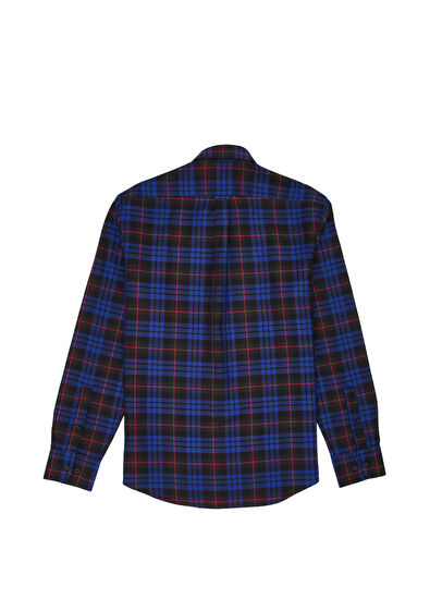 Beymen Club Comfort Fit Sax Blue Plaid Shirt - 6