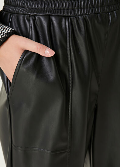 Beymen Club Siyah Suni Deri Pantolon - 5