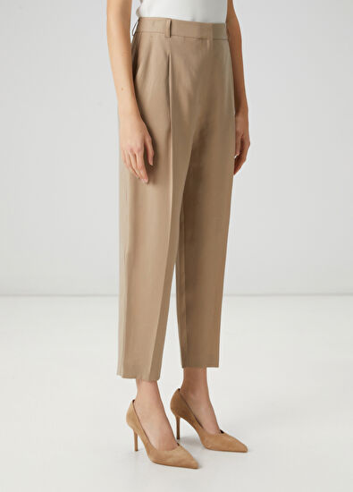Beymen Club Bej Pileli Kemerli Havuç Pantolon - 5