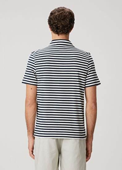 Beymen Club Comfort Fit Lacivert Beyaz Marin Polo Yaka T-shirt - 5