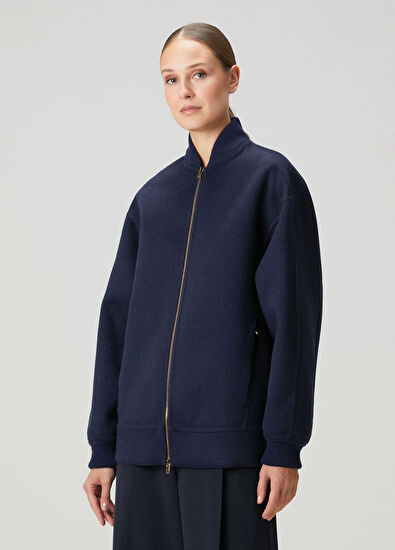 Agnona Navy Blue Cashmere Jacket - 3