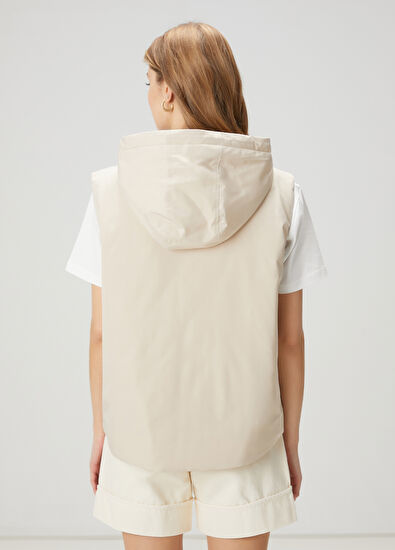 Beymen Club Beige Hooded Embellished Vest - 5