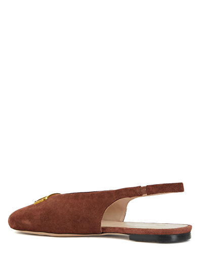 Beymen Club Burgundy Goose Logo Leather Ballet Flats - 3