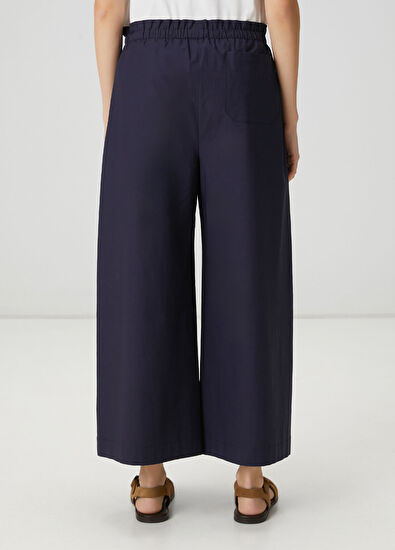 Beymen Club Navy blue ruffled waist trousers - 4