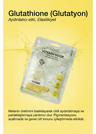 Dermal Vitamin Mask Kuru ve Yorgun Ciltler İçin Nemlendrici ve Canlandırıcı Kore Maskesi 23 gr - 3