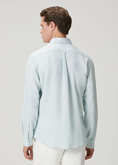 Beymen Club Comfort Fit Light Blue Lyocell Jean Shirt - 5