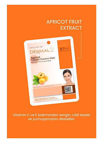 Dermal Apricot Collagen Extract Disposable Moisturizing 10-Pack Skin Care Mask - 5