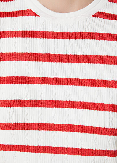 Beymen Club Red White Striped Knit Tank Top - 4