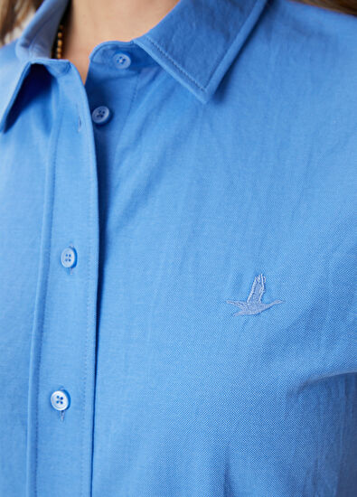 Beymen Club Blue Short Sleeve Pique Shirt - 6