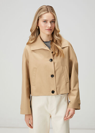 Beymen Club Beige Gabardine Coat - 5