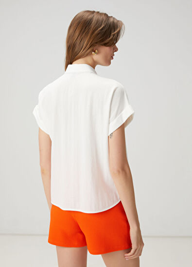 Beymen Club Off-White Short Sleeve Pique Shirt - 5