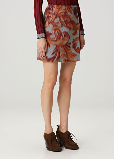 Etro Şal Desenli Mini Yün Etek - 3