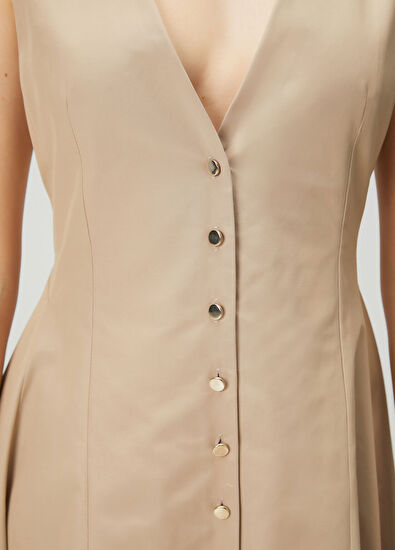 Beymen Club Beige Midi Flared Dress - 6