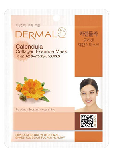 Dermal Calendula Collagen Calming Supportive Nourishing 10-Pack Face Mask - 3