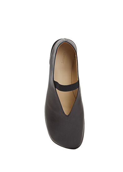 Lemaire Glove Dark Brown Leather Ballet Flats - 4