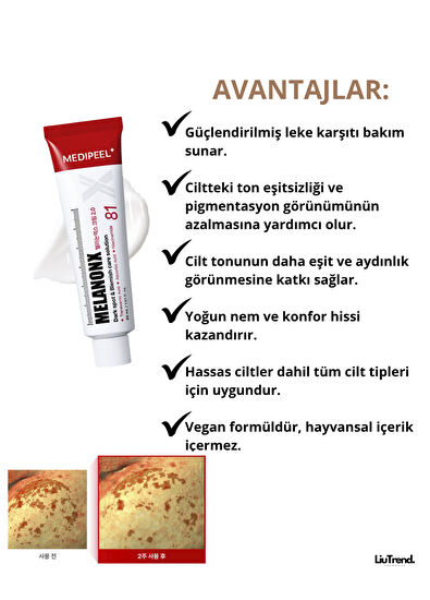 MEDIPEEL Melanon X Cream RX 2.0 Traneksamik Asit İçeren Aydınlatıcı Krem 30 ml - 3