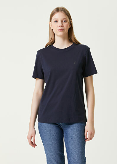 Beymen Club Lacivert Bisiklet Yaka Basic T-shirt - 3