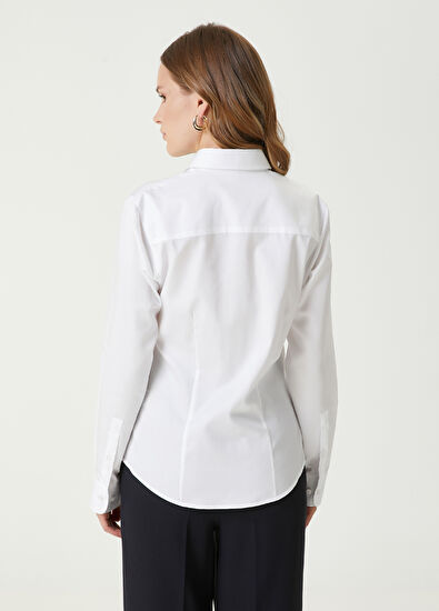 Beymen Club Non-Iron Slim Fit Beyaz Gömlek - 6